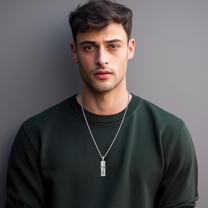 Aniu Cremation Jewelry for Ashes S925 Sterling Silver Urn Necklace Memorial Necklace for Human Ashes of Loved Ones Keepsake Pendant for Men Women