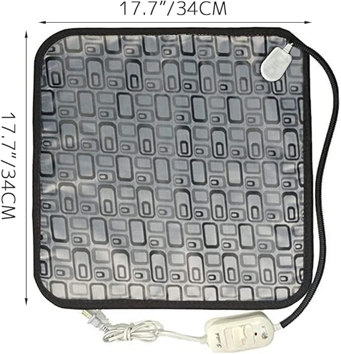 La La Pet® Mat for Dog and Cat Constant Electric Heating Temperature Warming Pad Cushion Bed Mat for Pet,Grey-Grid