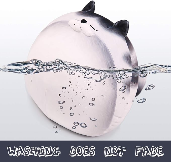 ARELUX 11.8In High Chubby Cat Plush Pillow, Cute Fat Kitty Cat Stuffed Animal Soft Kitten Adorable Hugging Pillow Anime Plushies,Funny Toy Birthday for Adults Friends