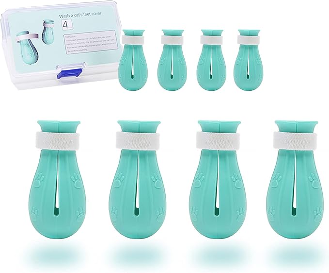 Adjustable Silicone Cat Scratch Proof Boots for Bathing and Grooming