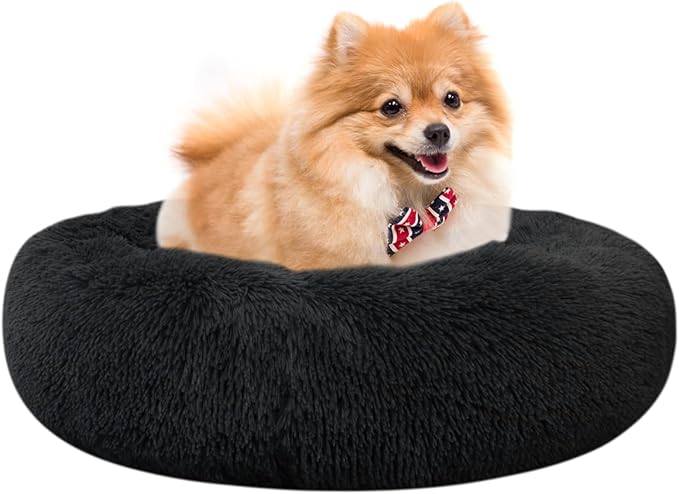 Nisrada Dog Bed for Small Medium Large Dogs, 20 inch Calming Dogs Bed, Washable-Round Cozy Soft Pet Bed for Puppy and Kitten with Slip-Resistant Bottom
