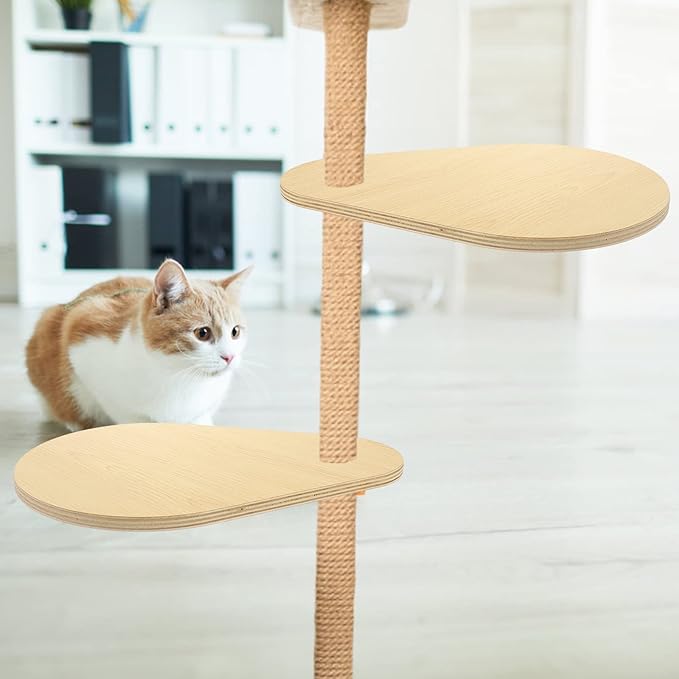 POPETPOP Wall Cat Climbing Shelf Wood Cat Perch Jumping Board Replacement Wall Mounted Ladder for Sleeping Scracthing and Excercising Style 1