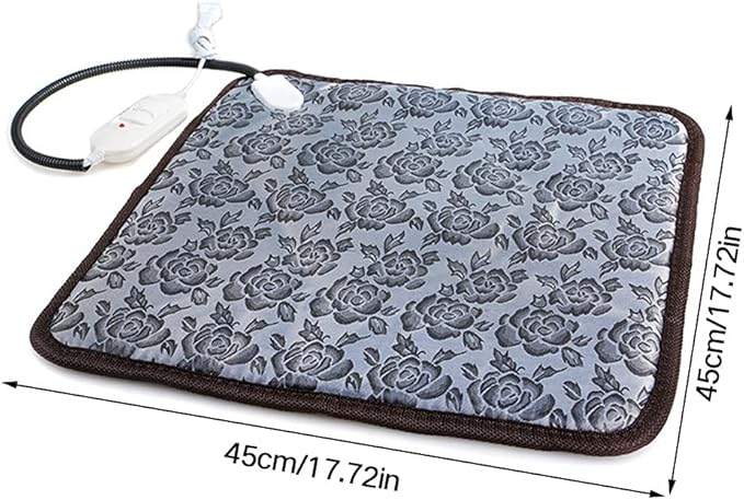 Pet Heating Pad Turn Any Pet Bed Into a Heated Pet Bed Indoor Adjustable Heated Cat Bed Mat for Cats Dogs Waterproof Pet Warmer Mat with Chew Resistant Cord(17.7" x17.7)