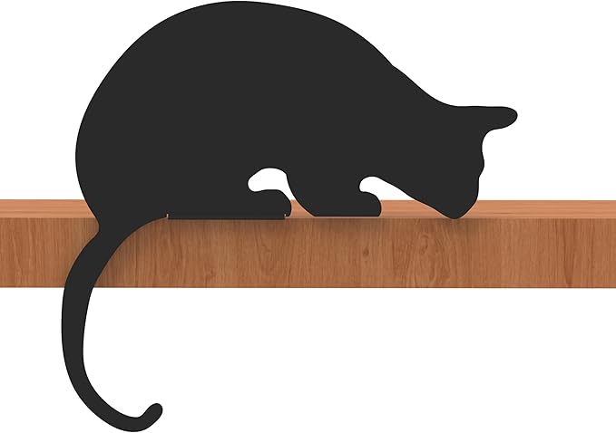 Artori Design Cat Figurine for Home Decorations and Living Room Decorations - Funny Cat Stuff for Cat Lovers - Metal Cat Decorations, Cat Statue for Shelf Decor - Sherlock Black Cat Decor