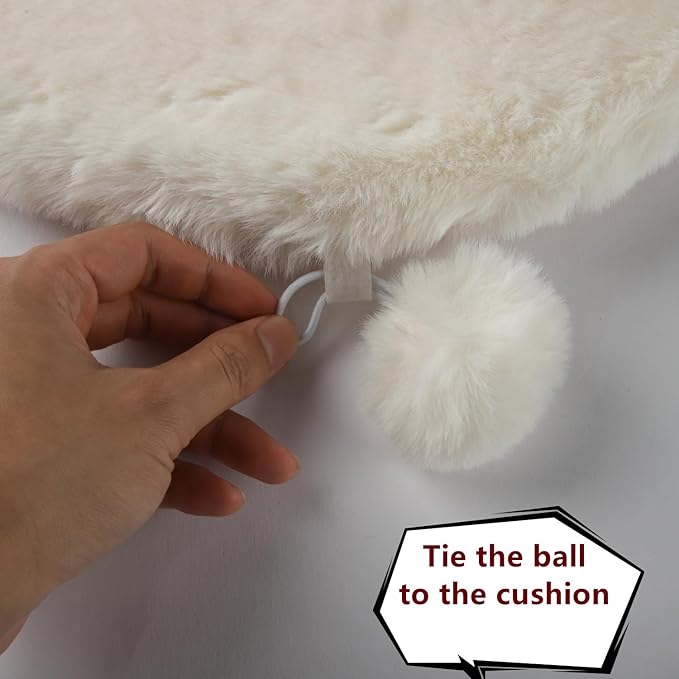 SHENGOCASE 2-Pack 11.8" x 17.7" Faux Rabbit Fur Cat Condo Replacement Cushion, Premium Quality Pet Bed Mat