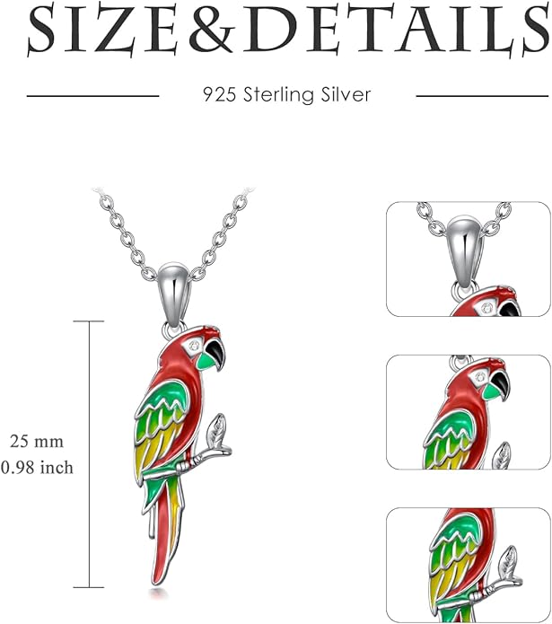 925 Sterling Silver Lab Grown Diamond Animal Necklace Cat/Bear/Bee/Dolphin/Dragonfly/Horse/Hummingbird/Koala/Parrot/Penguin/Pigeon/Sea Turtle/Starfish Lab Grown Diamond Necklace Gift for Women