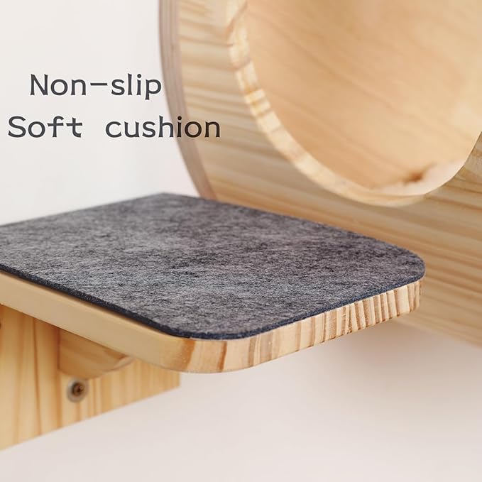 Wall-Mounted Cat Bed Furniture Round Space Capsule Acrylic Cat Perch Steps Cat Wooden Shelf Cat Lover Gift Cat Tree Tower-Classic Style-1