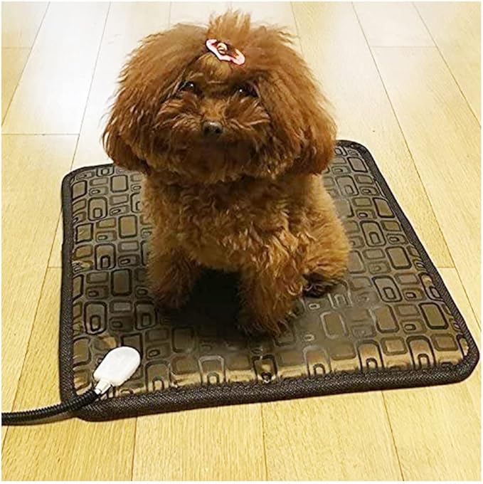 La La Pet® Mat for Dog and Cat Constant Electric Heating Temperature Warming Pad Cushion Bed Mat for Pet,Coffee
