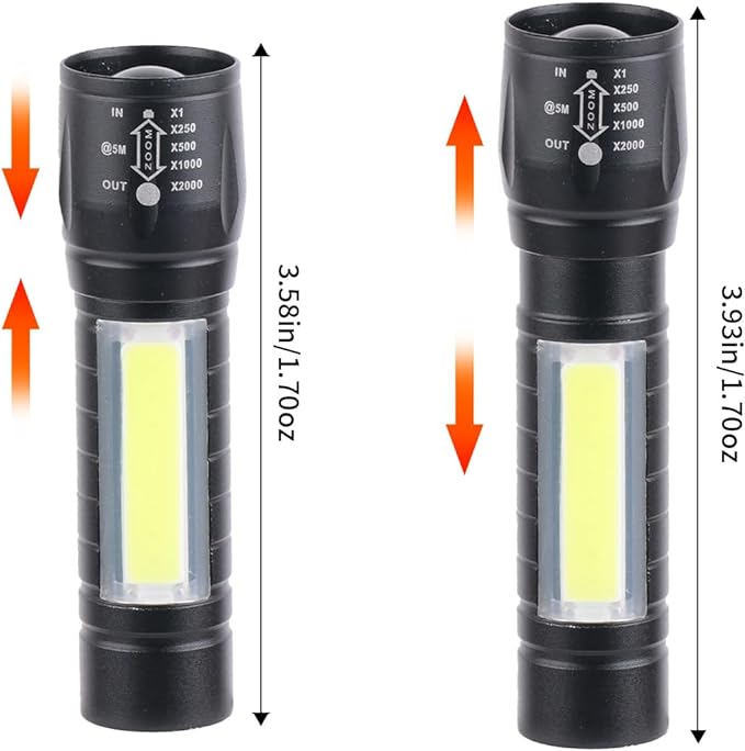 5 Pack Mini Small Pocket LED Flashlight USB-C Rechargeable High Lumens Bright Powerful EDC Flash Lights - Aluminum Handheld Flashlight Bulk for, Portable Camping Christmas Gifts