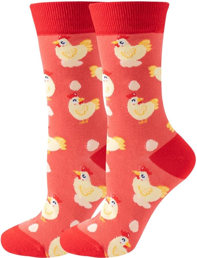 5 Pairs Cute Animal Crew Socks Fun Casual Cotton Calf Socks for Women