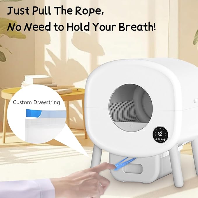 120 Count Cat Litter Box Liners for ZeaCotio and Cumrige Self Cleaning Litter Box, Extra Thick Heavy Duty Cat Litter Bags Replacement, Cat Litter Box Liners 3-4 Gallons of Capacity