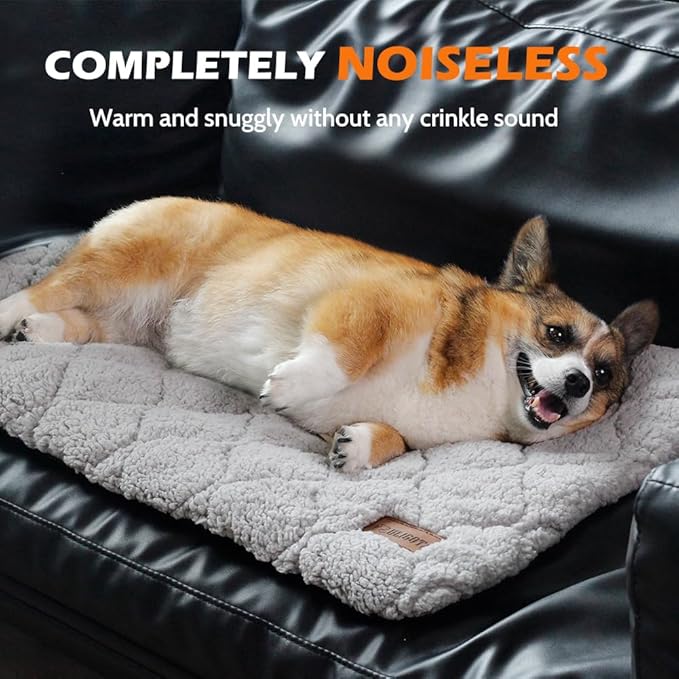 Self Warming Cat Bed Self Heating Cat Dog Mat 24 x 18 inch Soft & Fluffy Cat Bed Noiseless Thermal Pet Pad for Indoor Outdoor Pets with Removable Cover Non-Slip Bottom (24"L x 18"W x 1.2"Th)