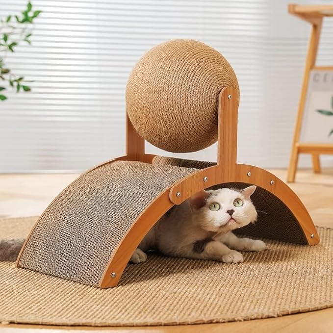Cat Scratch Pad, Ferris Wheel Design, Suitable for Cat Play, Interaction, Nail Grinding, Bite Resistant. (Arch, Small)