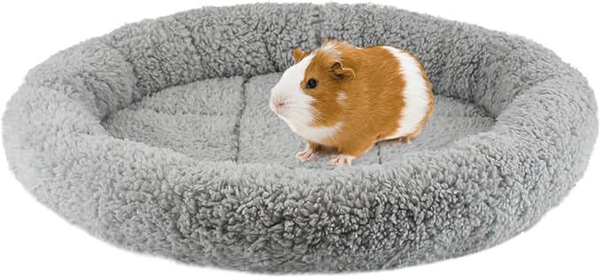 lesypet Cat Bed for Indoor Cats, Round Cat Bed Small Cat Bed Curl Sleep Cushion with Raised Pillow Around, Non-Slip Bottom Washable Mat for Small Pet Rabbit Hamsters, Round Small 13.78"