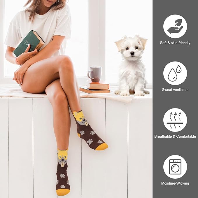 AGRIMONY Women's Cat Socks Cute Animal Socks Dog Valentines Easter Fun Gifts for Women
