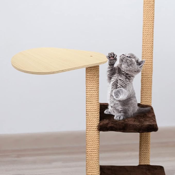 POPETPOP Wall Cat Climbing Shelf Wood Cat Perch Jumping Board Replacement Wall Mounted Ladder for Sleeping Scracthing and Excercising Style 1