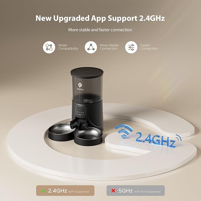 Automatic Cat Feeder for 2 Cats: Cat Feeder auto WiFi 2.4G- Time Dual Cat Feeder 1-10 Meals| Smart App Control Automatic Pet Feeder for Cats and Small Dog Indoor- Dual Power& Detachable Clean