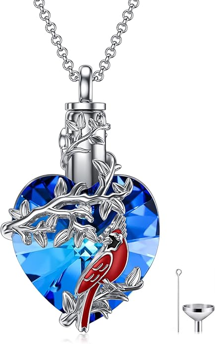 Animal Crystal Urn Necklace For Ashes Sterling Silver Butterfly Dragonfly Bee Phoenix Peacock Hummingbird Fox Angel Wing Pentagram Pentacle Cremation Necklace Heart Teardrop Urn Holder Necklaces For Women Memorial Jewelry