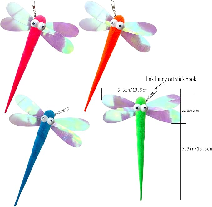 AcceLeah Cat Worm Toy Refills Cat Wand Toys Replacement Worms, Cat Worms Refill, Cat Teaser Toy Worm Refill for Cat Wand (16 Pcs Mixed Set)