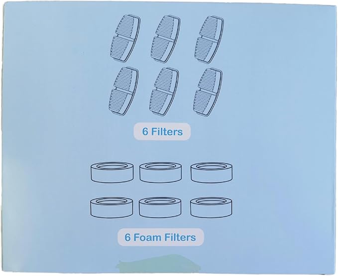 24 Cat Water Fountain Filters, 12 Pieces of Filters + 12 Pieces Sponges of Cat Fountain, Filter Loose Hair (Sponges), Triple Filtration (Filters), Suitable for “B0CL4WMX6Z” & ”B0CLGPCNHN”