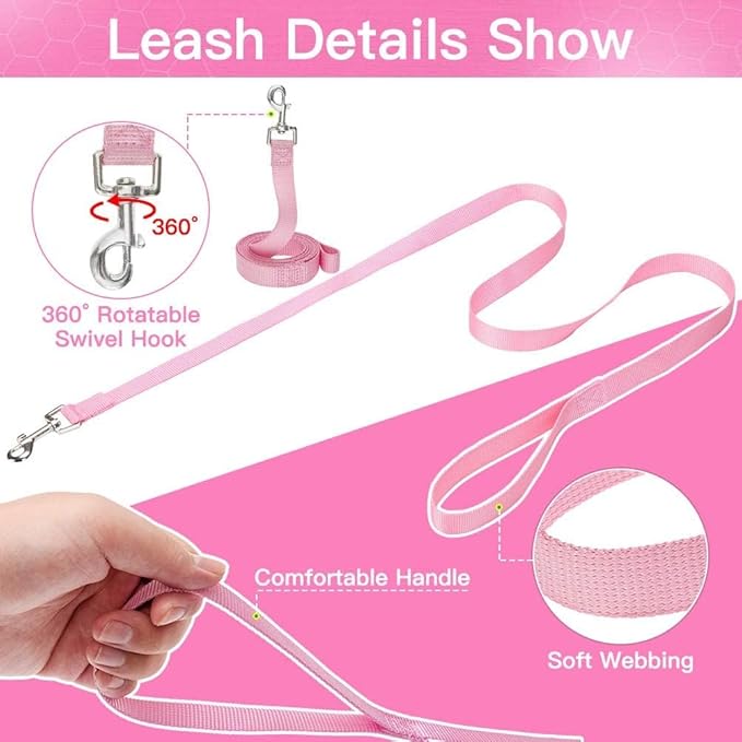 PUPTECK Soft Mesh Cat Vest Harness and Leash Set Puppy Padded Pet Harnesses Escape Proof for Cats Small Dogs Rabbits Bunny