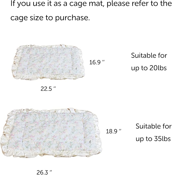 Cat Bed Mat, Double-Sided Usable Cat Cage Mat for Four Seasons Universal, Flannel Side Rustic Pet Bed Mat, Cozy and Soft Crate Mat for Sleeping Improve (Light Blue Bunny, 22.5'' x 16.9'')