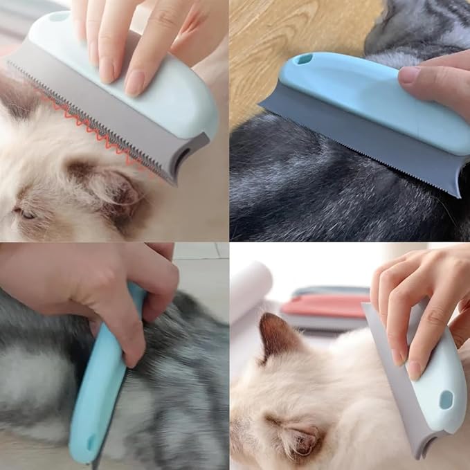2 Pack Pet Hair Remover Fuzz Lint Removal Tool Loose Fur Scraper Brush Grooming Comb Cleaner for Cat Dog Rabbit Kitten Sofa Bed Carpet Rake Rug Fabric Couch Furniture Car Interiors