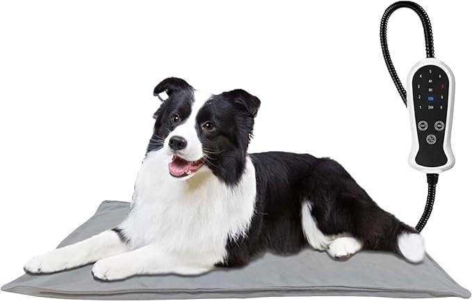 TJOY Pet Heating Pad Electric Heating Pad for Dogs and Cats Indoor Warming Mat Heated Pet Bed with Auto Power Off (Large： (32''x20''))