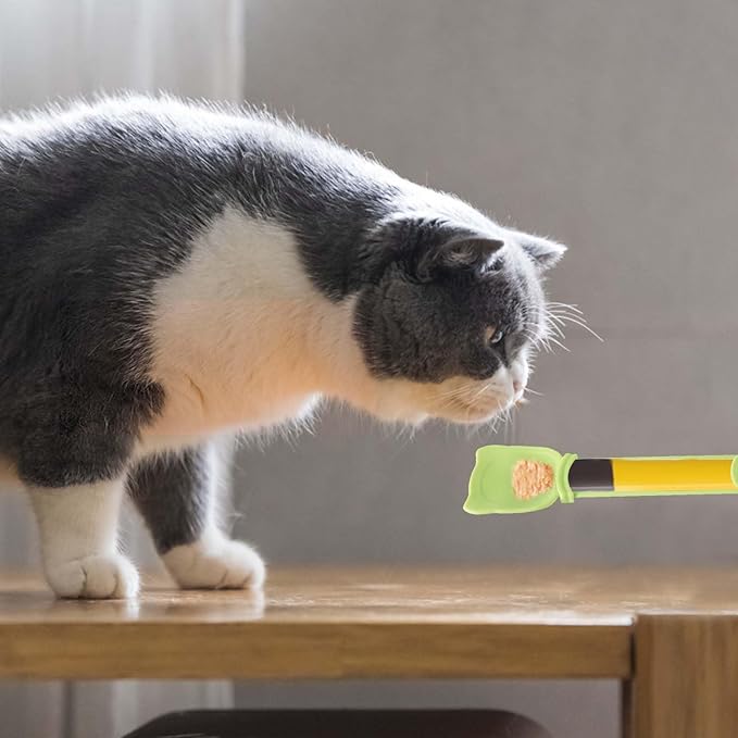 3pcs Cat Strip Feeders, Cute Cat Head Shape Cat Strip Squeeze Spoons Multifunctional 2-in-1 Cat Food Dispenser Cat Strip Spoons Cat Food Spoons for Wet Food Cat Pet Supplies