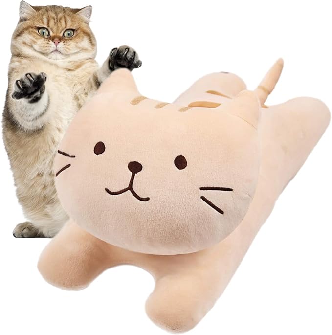 ARELUX 22in Soft Cat Big Sleeping Hugging Pillows,Plush Kitten Kitty,Stuffed Animal Throw Pillows Accompany Plush for Friends Family Birthday