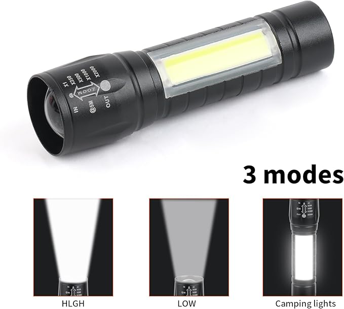 5 Pack Mini Small Pocket LED Flashlight USB-C Rechargeable High Lumens Bright Powerful EDC Flash Lights - Aluminum Handheld Flashlight Bulk for, Portable Camping Christmas Gifts