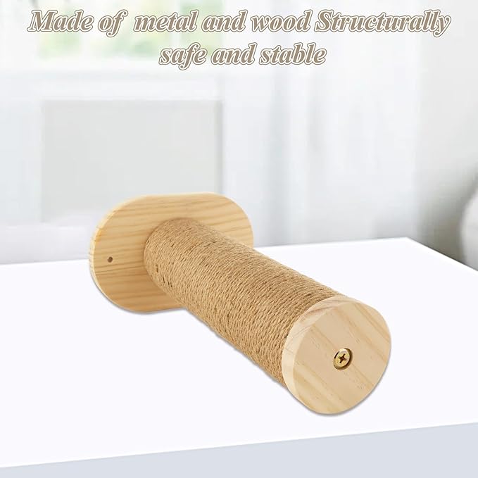 2 Pack Cat Wall Steps 11.8 Inch Cat Wall Furniture for Wall, Cat Stairs Climbing Shelf with Jute Rope, Cat Wall Shelves for Indoor Cats Playing Climbing Scratching