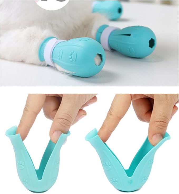 Adjustable Silicone Cat Scratch Proof Boots for Bathing and Grooming