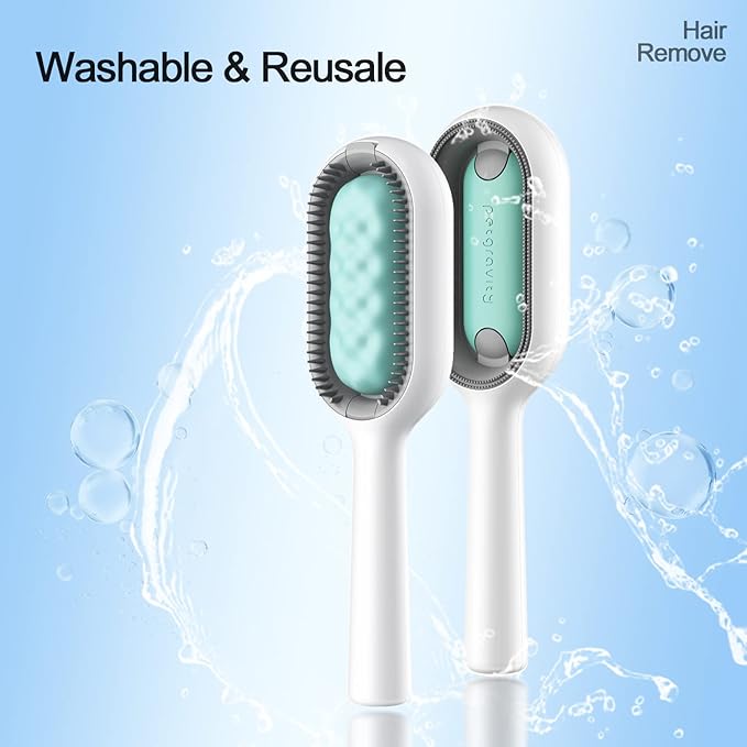 3 in 1 Grooming Kit: Shedding Brush, Fur Remover for Furniture, Self-Cleaning Comb for Deshedding Pet Hair