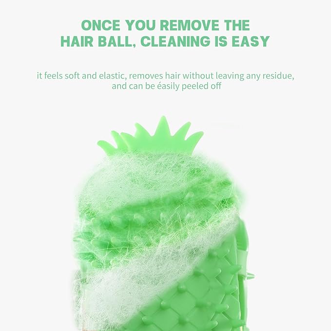 2Pcs Pineapple Cat Self Groomer and Corner Brush, Reduce Shedding, Scratching and Itchiness, Pet Tickling Artifact with Silicone Bristles, Easy Installation for Cat Dog Pet Self Cleaning Cat Brush Toy