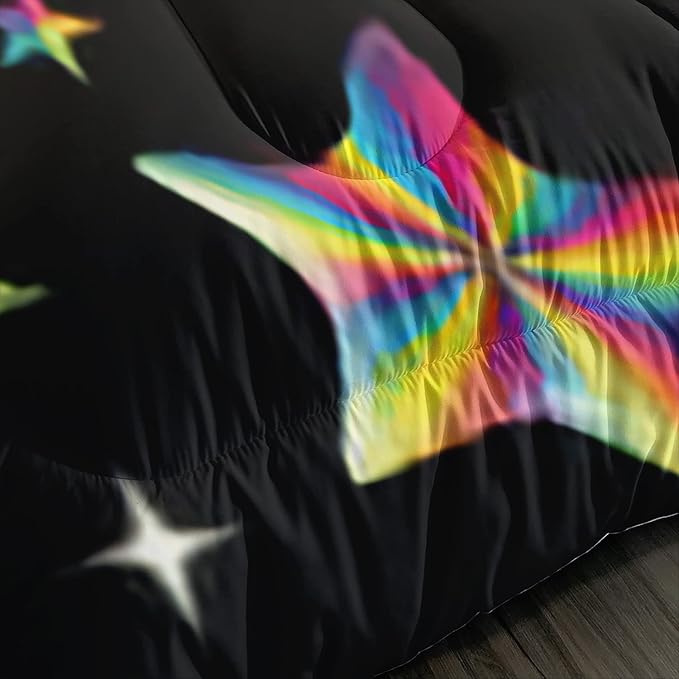 AILONEN Unicorn Comforter Set for Girls Kids Teens, Rainbow Unicorn Bedding Set Twin Size,Colorful Neon Unicorn Printed Quilted Duvet,Cartoon Quilt, Easy Care，1 Comforter 2 Pillowcases 3 Piece