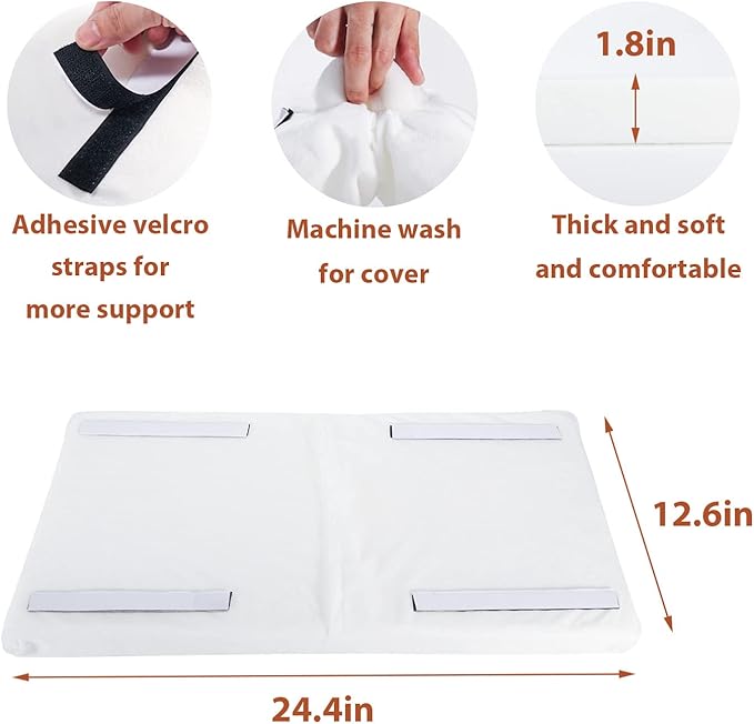 Cat Window Hammock, Metal Cat Window Perch Seat for Indoor Cats,Mounted Shelf Bed, Washable Foam Cat Seat for Large Cats Premium Set, Cat Wall Furniture for Sunbathing, Napping and Overlooking (White)