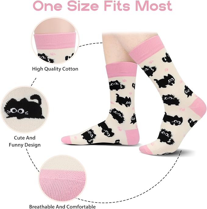 AGRIMONY Funny Cat Dog Socks for Women Teen Girls-Animal Novelty Cute Socks-Mothers Day Cat Dog Mom Gifts Stocking Stuffers