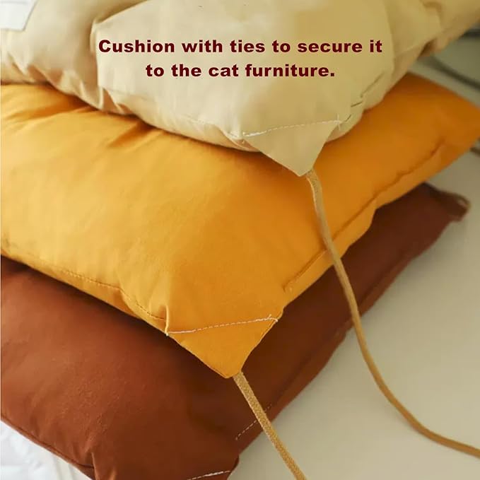 SHENGOCASE 3.15" Thick Soft Cat Kneading Pillow Cushion Bed with Ties for Cat Dog House Perch Shelf, Cushion Pad Padding for Cat Cage Kennel Backpack Carrier