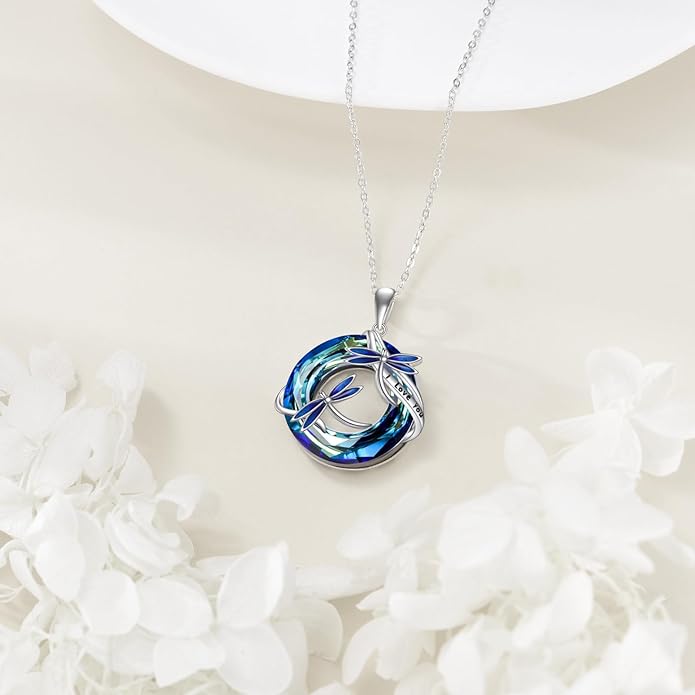 TIGER RIDER Bee Necklace for Women Sterling Silver Cute Animal Axolotl Dragonfly Moth Owl Black Cat Pendant Necklaces Animals Jewelry Birthday Gifts for Women Wife