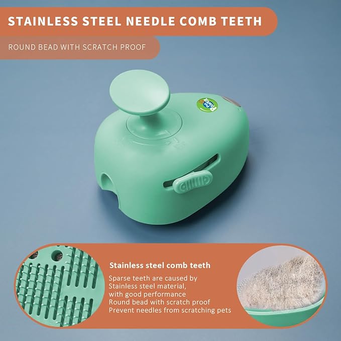 4 in 1 Cat Steam Brush for Shedding, Rechargeable Cat Brush with Steam, Steam Pet Hair Brush for Indoor Cats, Massage, Cleaning, Shedding, Combing & Remove Floating Hair All In One