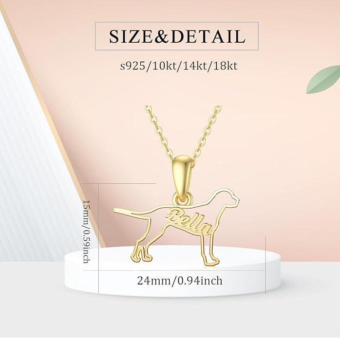 925 Sterling Sliver Yorkshire/Corgi/Labrador/Pug/Bulldog/Paw Print/Cross Necklace Cute Puppy Dog Necklace Jewelry Birthday Gifts for Women Girls Dog Lovers