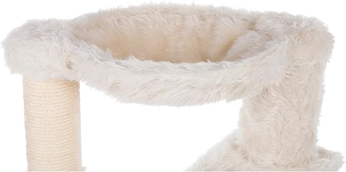 TRIXIE Baza Senior Cat Tree with Hammock and Steps | Scratching Posts | Cat Playground | Cream, Medium, (44544)