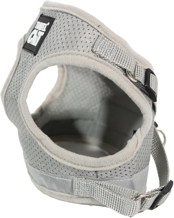 Travel Cat Harness and Leash Set - Adjustable Fit Mesh Cat Harness and Reflective Strap - Comfort Escape Proof Harness for Cats, Kitten for Outdoor Walking, Hiking (Extra Small, Grey)