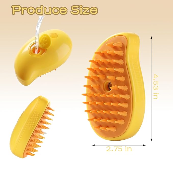 3-in-1 Cat Massage Brush with Steam Function for Cats - Removes Tangles, Provides Soothing Grooming Experience
