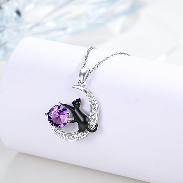 Animal Necklace 925 Sterling Silver Cat/Dog/Fox/Axolotl/Highland Cow Pendant Necklace Cute Animal Jewelry Graduation Gifts for Women