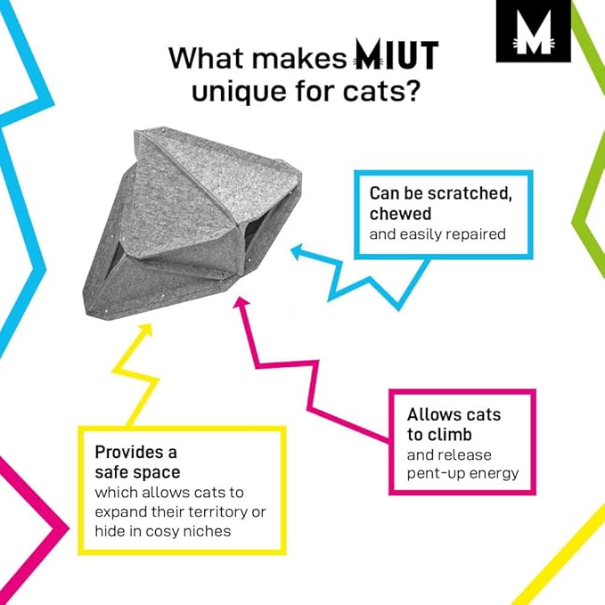 MIUT Medium Climber Cat Furniture, Wall Mounted Cat Shelves, Mental Stimulation for Indoor Cats, Durable and Adjustable, Water and Stain Resistant, Suitable for Cats to Climb and Play