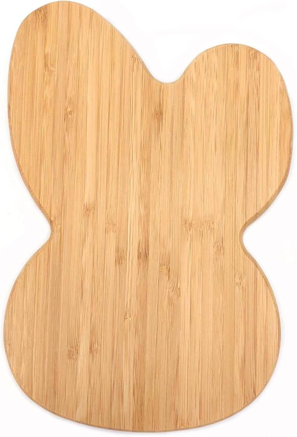 4919, Bamboo Snack Plate, Eco-Friendly, Cute Bunny Face Shaped, 11" x 7.5, 1 pc