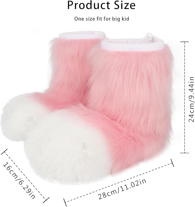 Animal Fuzzy Slippers Bear Cat Wolf Dog Fox Fursuit Feet Paw Claw Shoes Furry Boots Costume Accessories for Adult Kids