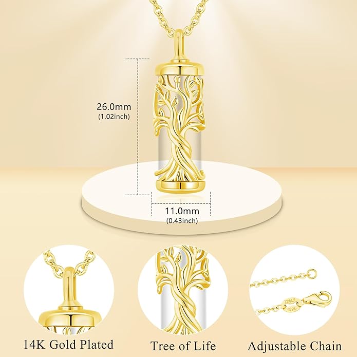 Aniu Cremation Jewelry for Ashes S925 Sterling Silver Urn Necklace Memorial Necklace for Human Ashes of Loved Ones Keepsake Pendant for Men Women